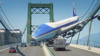 Boeing VC-25 (747) Emergency Landing On A Bridge | GTA 5