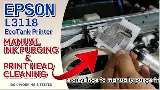 How to Manual Purge Ink and Print Head Cleaning of Epson L3118 EcoTank Printer.