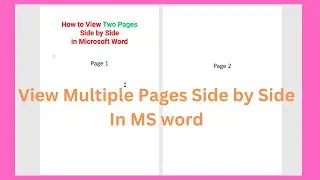 How to View Two Pages Side by Side in Microsoft Word| View Multiple Pages Side by Side