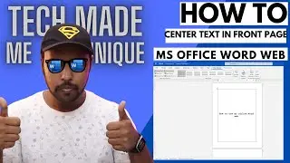 How to Center Text Vertically and Horizontally in ms office word web | Center text in front page