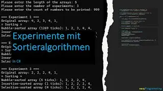 Experimente mit Sortieralgorithmen in C#