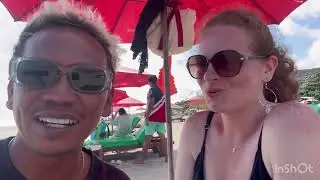 Sama cewek prancis cantik belajar bahasa francis di pantai 