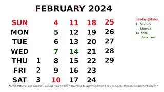 Calendar February 2024