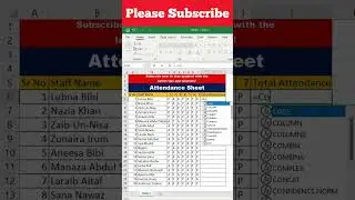 How to Calculate Total Attendance Days #excelquickandeasy #excel