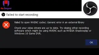 failed to start recording obs | generic error in an external library | OBS recording Error