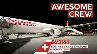 SWISS International Airlines A321 Business Class【4K Trip Report Zurich to Athens】INCREDIBLE Crew!