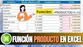 FUNCION PRODUCTO EN EXCEL.