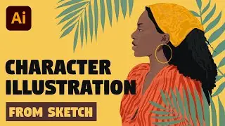 Girl Character Illustration | Illustrator tutorial (flat design)