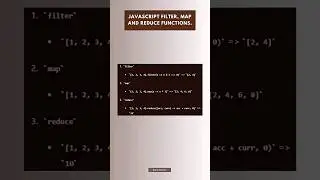 JavaScript map , filter, reduce function how to use | javascript filter method function , map func