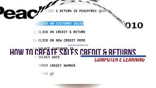 How to Create Sales Credits & Returns in Peachtree Quantum 2010 || Computer e Learning