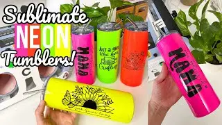 SUBLIMATE NEON TUMBLERS WITH DUAL TUMBLER PRESS