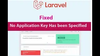 No Application Encryption Key Has Been Specified Laravel | #laravel