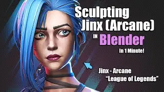 Sculpting Jinx in Blender in 1 Minute