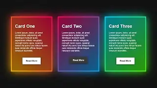 Gradient Neon Cards HTML CSS | CSS Responsive Design