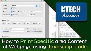 How to Print Specific area Content of Webpage using Javascript code ( Urdu / Hindi Version )