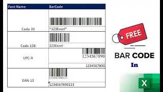 033. Trick to Generate BARCODES in EXCEL (for Free) easily with FONTS!