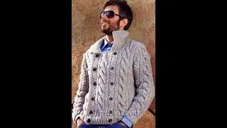 Мужской Вязаный Кардиган Спицами 2019 / Male Knitted Cardigan Knitting Needles