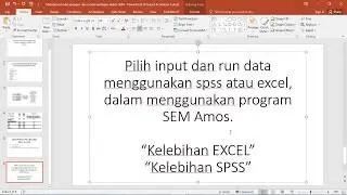 Learn SEM Amos eps 7 select input data or run data on SEM Amos using spss or excel