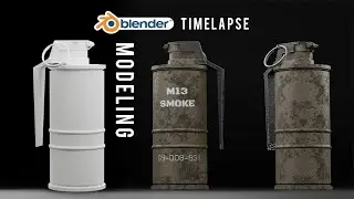 Smoke bomb  - Modeling (Blender Timelapse) | 3D Modeling Timelapse  | PUBG M13 Smoke Bomb Modeling