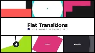 Premiere Pro Template: Flat Transitions + Free Font