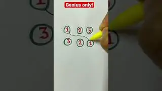 Only for a Genius! Connect 1 to 1, 2 to 2 & 3 to 3 without crossing the lines! #math #youtube