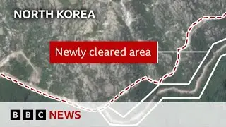 North Korea building border ‘wall’, satellite images reveal | BBC News