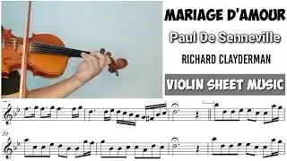 Free Sheet || Mariage D'Amour - Paul De Senneville || Violin Sheet Music