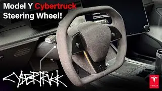 New Model Y/3 Cybertruck Steering Wheel Upgrade! #tesla #cybertruck