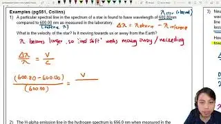 25.3a Ex1 Find Velocity of Star from Spectral Line | A2 Astronomy Cosmology | CAIE A Level Physics