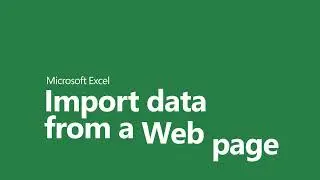 Import data from a Web page in Excel | Solo