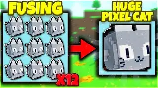 Making 12 Pixel Cats Into HUGE Pixel Cat In Pet Simulator X!