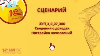 ЗУП 3_0_27_300 Сведения о доходах. Настройка начислений