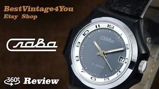 Hands-on video Review of Slava Octagonal Soviet NOS Watch 21 Jewels Movement