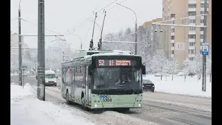 Поездка на троллейбусе МАЗ-203Т70, борт.№ 3304, марш.52