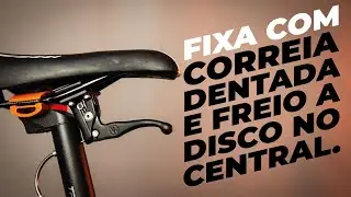 Montamos uma bike fixa com freio a disco no central e correia dentada. Pedaleria