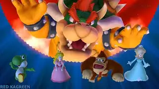 Mario Party 10 - Mushroom Park - Yoshi vs Peach vs Rosalina vs Donkey Kong (Bowser Party)