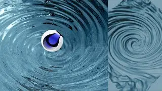 Whirlpool, twirl water Cinema 4D