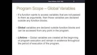 C Program Scope, Storage