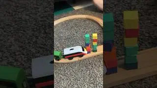 Train vs wooden blocks 🚝