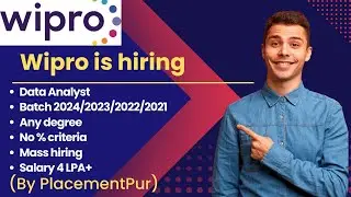 Wipro is hiring 2024/23/22/21 batch | No % criteria | Required skills? |  Location? | Salary 4 LPA+