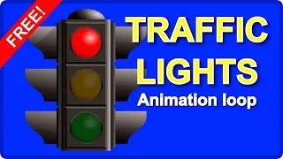 ✅ Green Screen American TRAFFIC LIGHT SEMAPHORE City Lights (Smart Blue screen Chroma key FREE USE!)