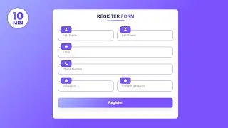 Responsive Registration Form in HTML and CSS || Registration Form Design Using HTML & CSS