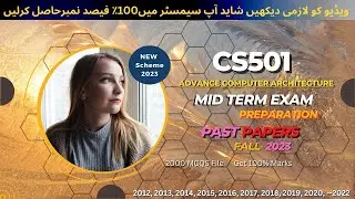 Cs501 midterm exam Preparation fall 2024 | Cs501 Past Papers | Cs501 important Notes & MCQs 2024