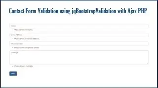 Contact Form Validation using jqBootstrapValidation with Ajax PHP