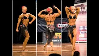 Russian female bodybuilder Elena Shportun Belly Dance