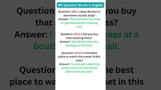 Question words with sentences in English 