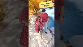Teaching Wife How to ride Bicycle #couple #shortsviral