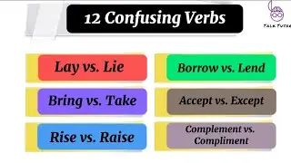 12 Confusing verbs in english +part 1)|| English grammar || grammar