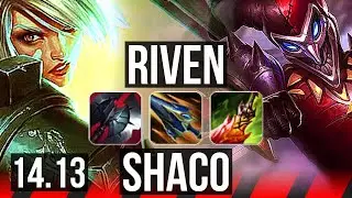 RIVEN vs SHACO (TOP) | Legendary, 66% winrate, 43k DMG | VN Master | 14.13