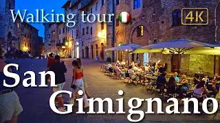 San Gimignano (Tuscany), Italy【Walking Tour】History in Subtitles - 4K